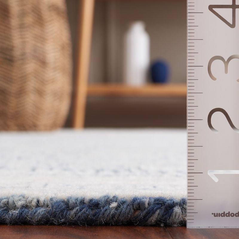 Abstract ABT340 Handmade Indoor Area Rug - Ivory/Navy - 5'x8' - Safavieh
