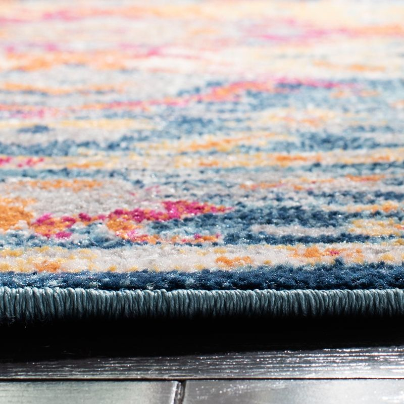 Madison MAD154 Power Loomed Indoor Area Rug - Teal/Fuchsia - 5'1" Round - Safavieh