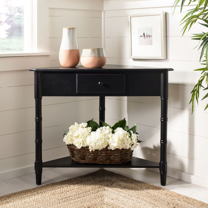 Gomez Corner Table - AMH5709B - Black - Safavieh Couture