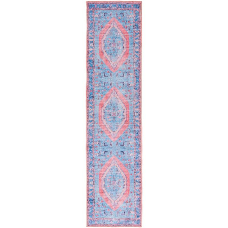 Serapi SEP356 Power Loomed Machine Washable Skid-Resistant Indoor Runner Rug - Light Blue/Beige - 2'x8' - Safavieh