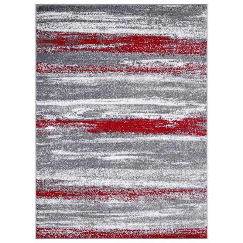 Luxe Weavers Modern Abstract Red 6x9 Area Rug