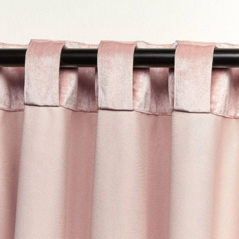Set of 2 (63"x52") Velvet Heavyweight Hidden Tab Top Curtain Panels Blush - Exclusive Home: Light Filtering Window Curtains