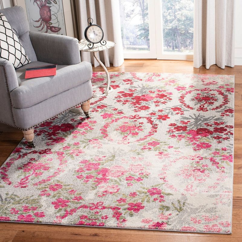 Monaco MNC205 Power Loomed Indoor Area Rug - Ivory/Pink - 6'7"x9'2" - Safavieh.