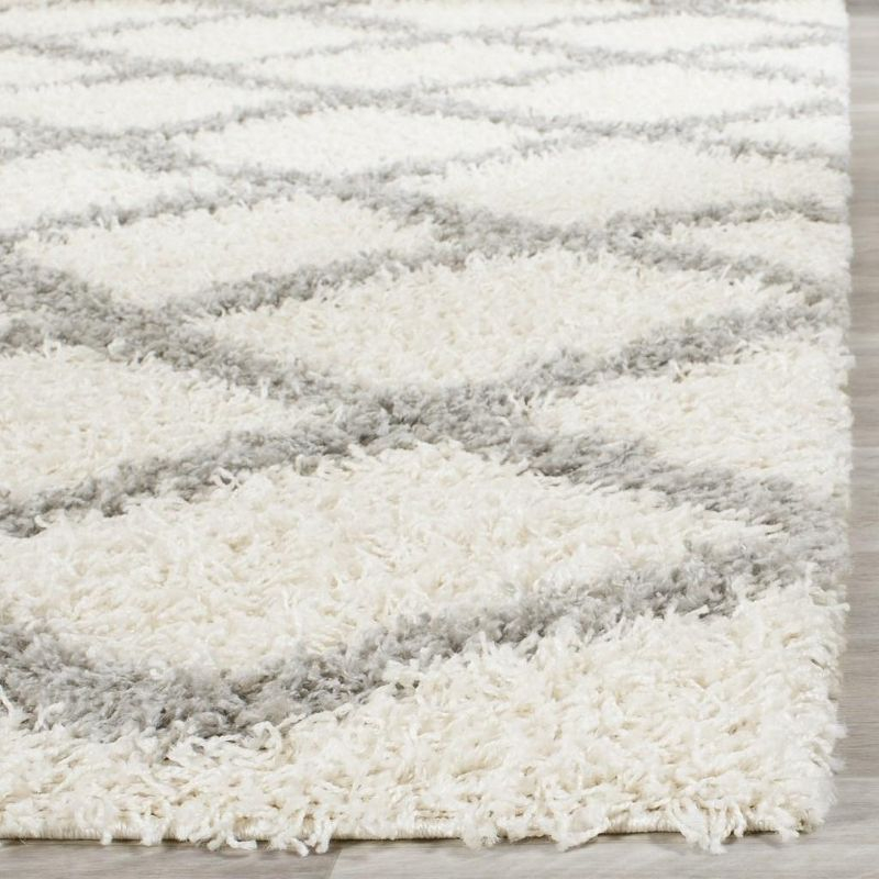 Dallas Shag SGD258 Power Loomed Indoor Area Rug - Ivory/Grey - 8'x10' - Safavieh.