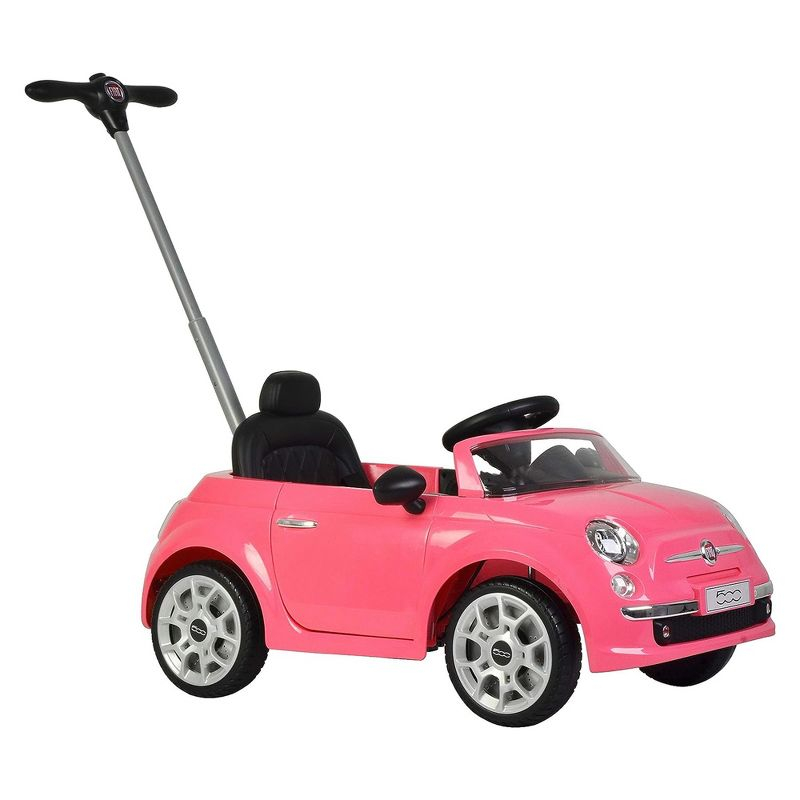 Best Ride On Cars 2-in-1 Fiat 500 Baby Toddler Toy Push Vehicle Car Stroller with 40 Pound Capacity for Children Ages 1 to 3 Years, Pink