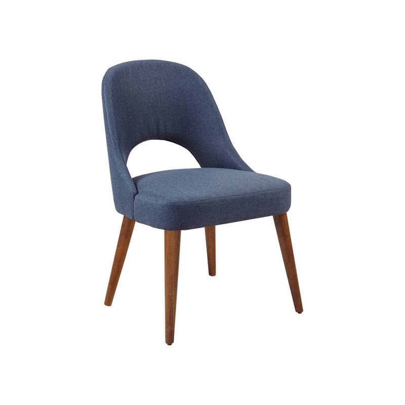 Ink+Ivy Set of 2 Nola Dining Side Chairs Navy: Upholstered, Wood Legs, Modern Style, Foam Cushion