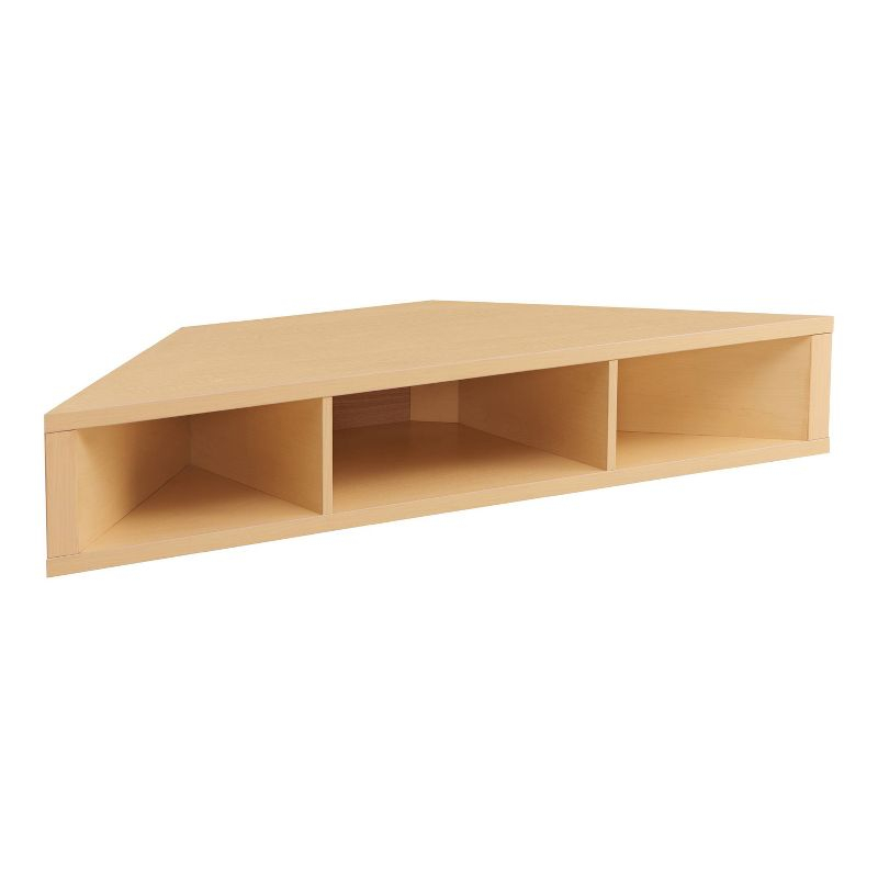 24/7 Shop At Home Tybo Open Shelves Corner Floating Console Fits TV Stand for TVs up to 50" Gingko Maple