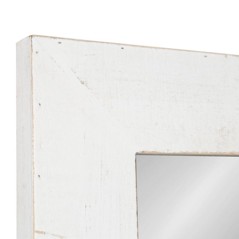 30" x 36" Garvey Wood Framed Wall Mirror White - Kate and Laurel: Modern Rectangle, No Assembly, Wall Mount