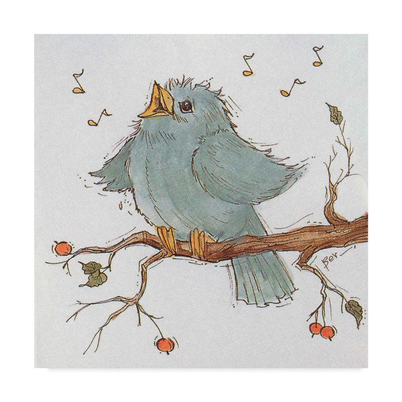Trademark Fine Art -Beverly Johnston 'Blue Song Bird' Canvas Art - 18''x18''