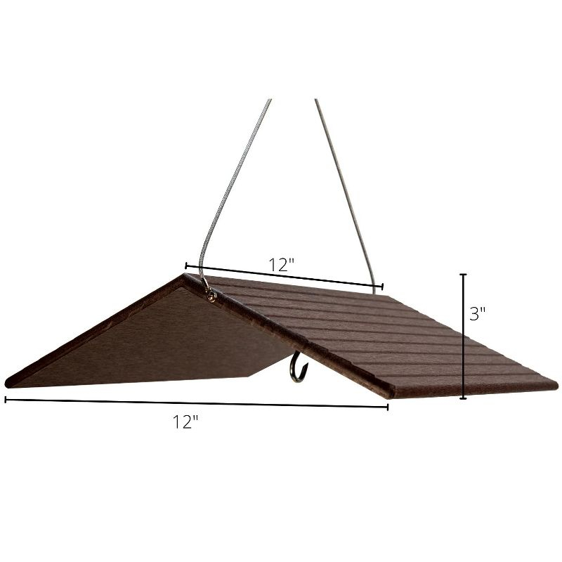 JCs Wildlife Poly Weather Cover - Rain Guard - Hang Bird Feeder or House Underneath for Protection from Rain or Snow - Easy to Clean and Use (Large,