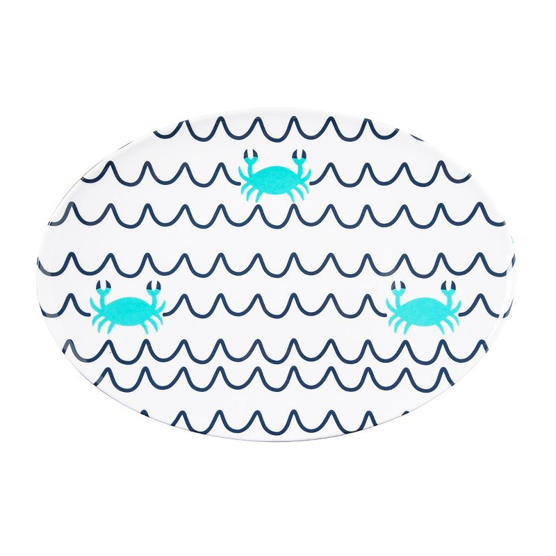 Beachcombers Crab Wave Melamine Platter