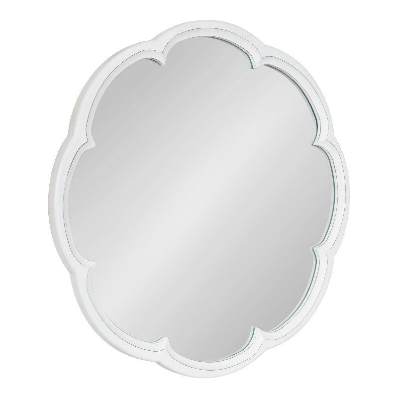 Kate and Laurel Maren Scalloped Wall Mirror, 26" Diameter, White