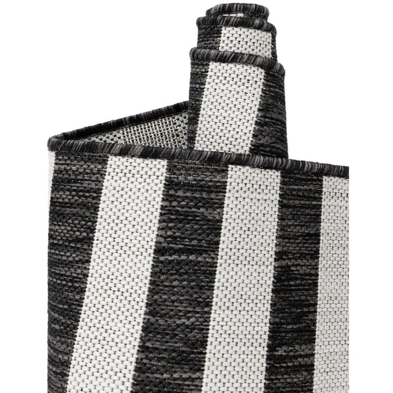 Unique Loom 2' 2 x 3' 7 Hearth Indoor/Outdoor Striped Charcoal Area Rug