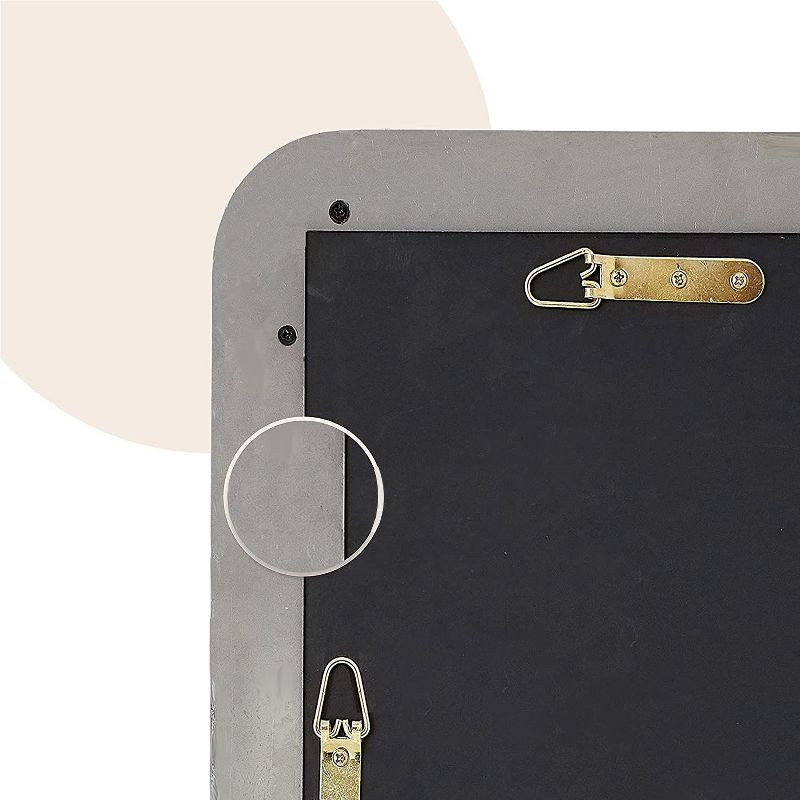 Hamilton Hills 18" x 48" Metal Black Framed Brushed Rectangular Wall Mirror