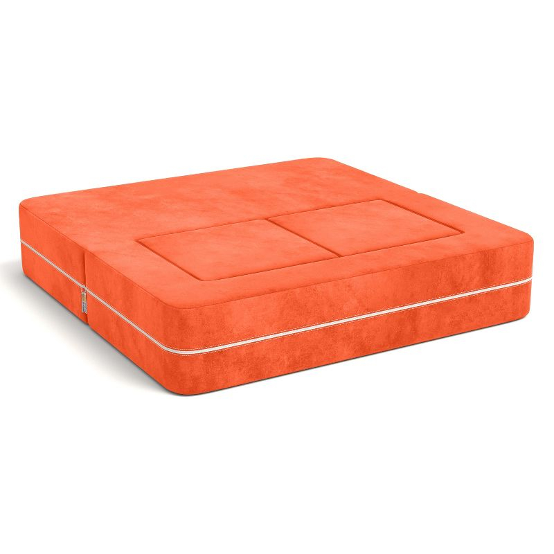 Jaxx Zipline Kids Modular Loveseat & Ottomans/Fold Out Lounger, Mandarin