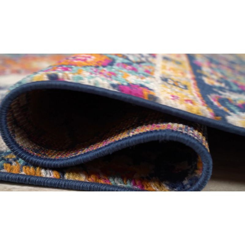 JONATHAN Y Bohemian FLAIR Boho Vintage Medallion Blue/Multi 5 ft. x 8 ft. Area Rug
