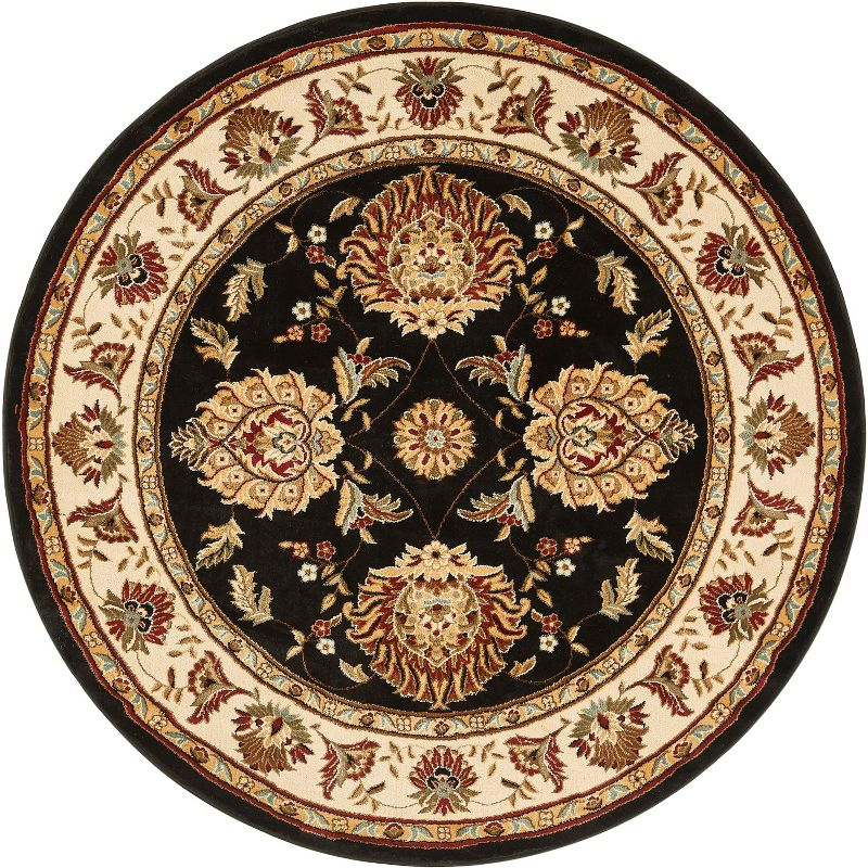 Well Woven Sultan Sarouk Oriental Persian Floral Formal Traditional Modern Classic Thick Soft 7'10" Round Black Area Rug