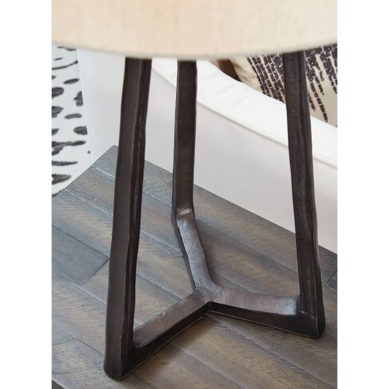 Wynlett Metal Table Lamp Antique Black - Signature Design by Ashley: Modern Accent, 3-Way Switch, UL Listed, Drum Shade