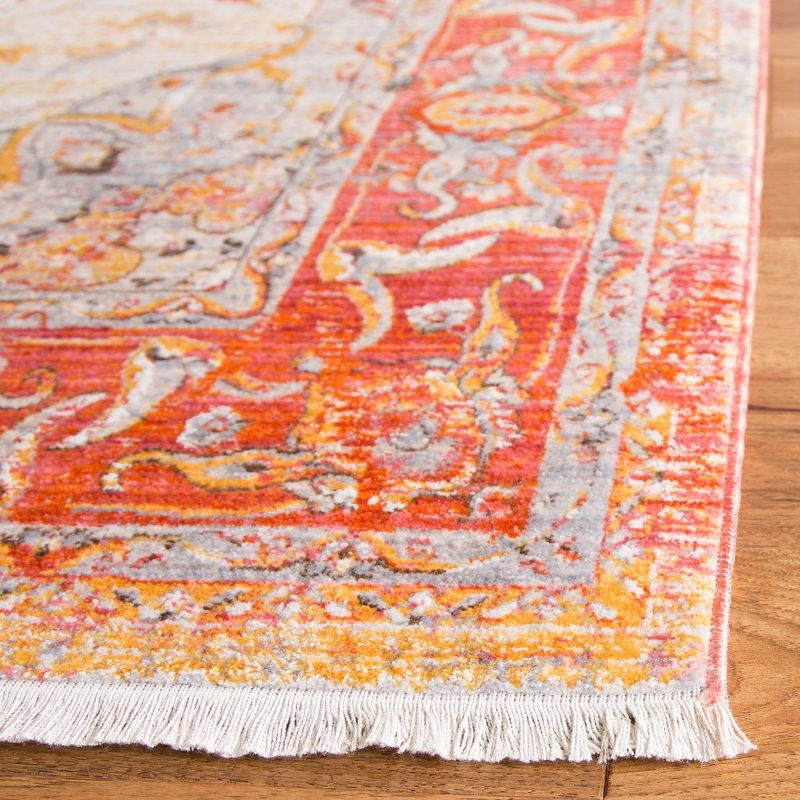 Vintage Persian VTP435 Power Loomed Indoor Area Rug - Saffron/Cream - 5'x5' - Safavieh.