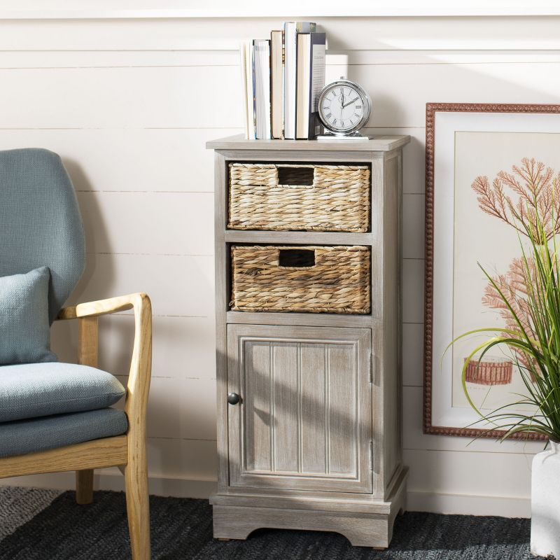 Connery Cabinet - AMH5742 - White Washed - Safavieh Couture