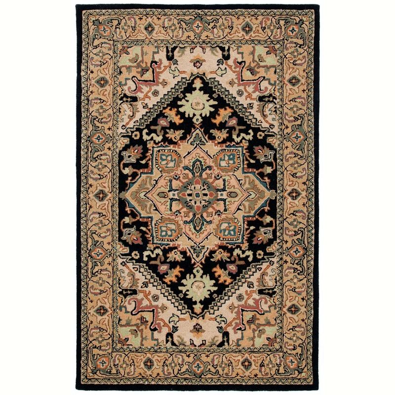 Heritage HG625 Handmade Area Rug - 5'x8' - Black/Gold - Safavieh