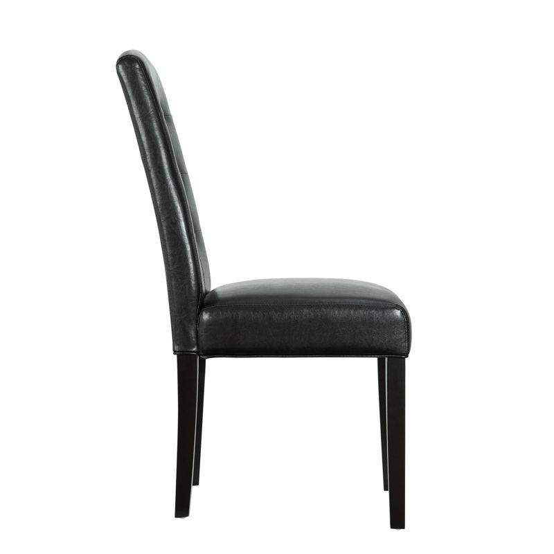 Modway Perdure Dining Side Chair Black: Vinyl Upholstered Parsons Style, Wood Frame, 285 lb Capacity