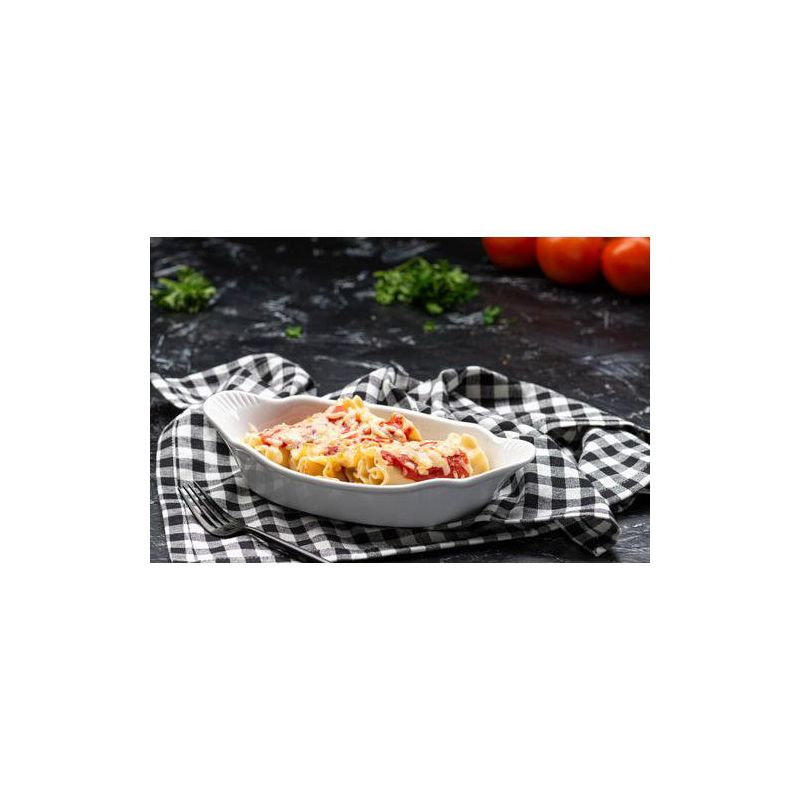 Kook Ceramic Au Gratin Baking Dishes, Set of 6, 18 oz, White 10 in