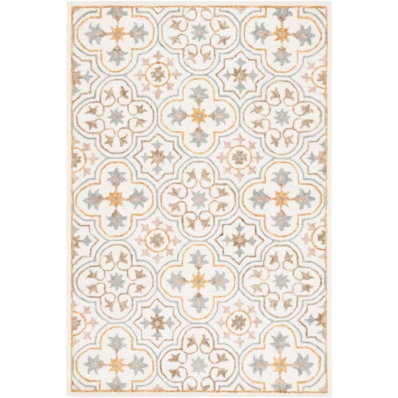 Micro-Loop MLP381 Hand Tufted Indoor Area Rug - Ivory/Grey - 4'x6' - Safavieh
