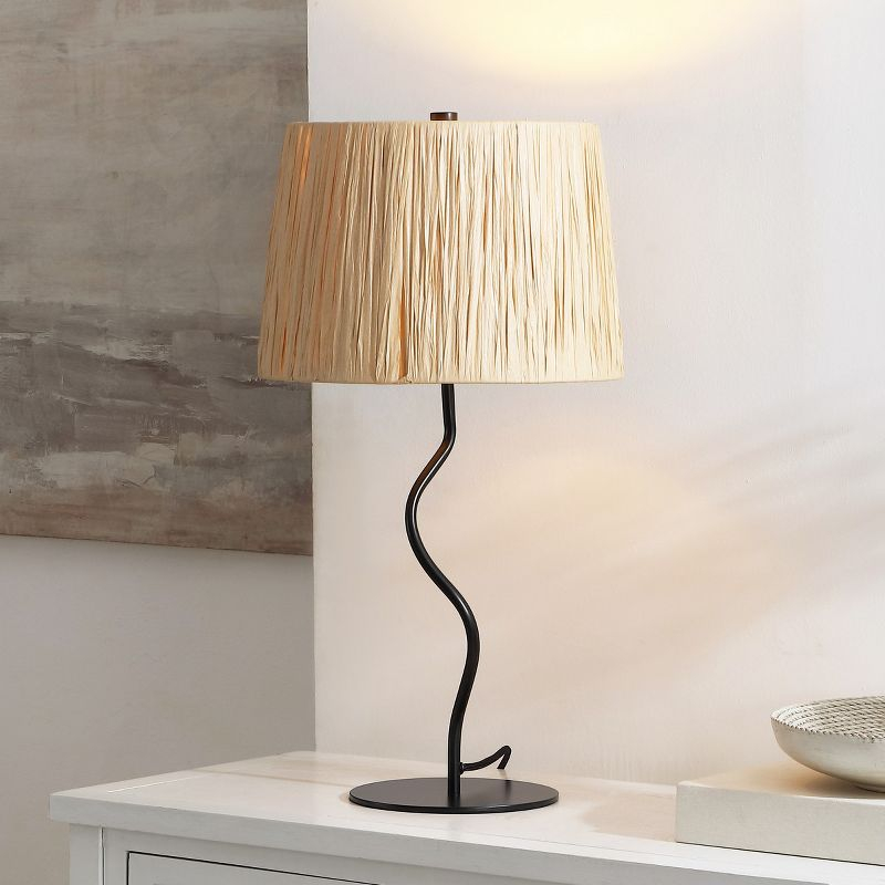 Ziggi Table Lamp - 24.25 Inch Height - TBL4546 - Black/Natural - Safavieh