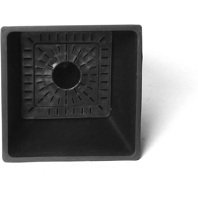Algreen Valencia Square Flower Pot/Planter, Black, 10in