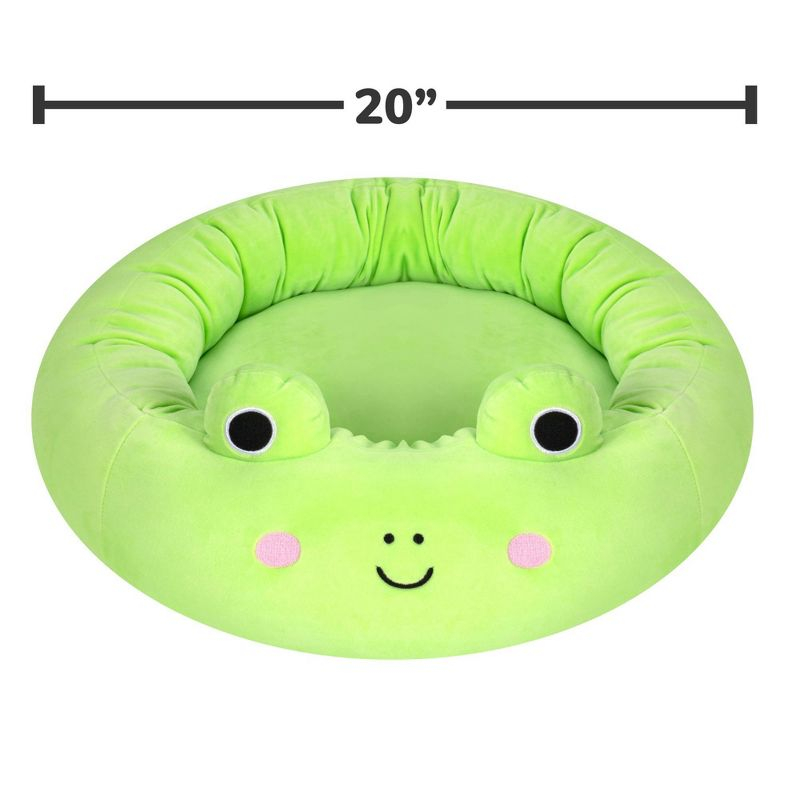 Squishmallows Wendy The Frog Cat and Dog Bolster Bed - Lime Green S