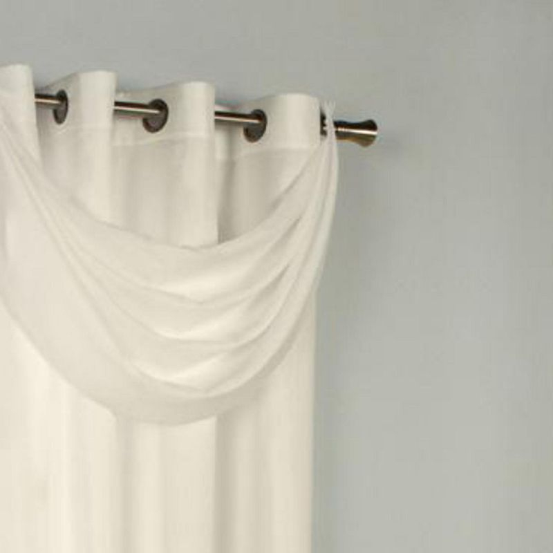 Commonwealth Thermavoile Rhapsody Lined Grommet Ascot Valance - 36x19" - Ivory