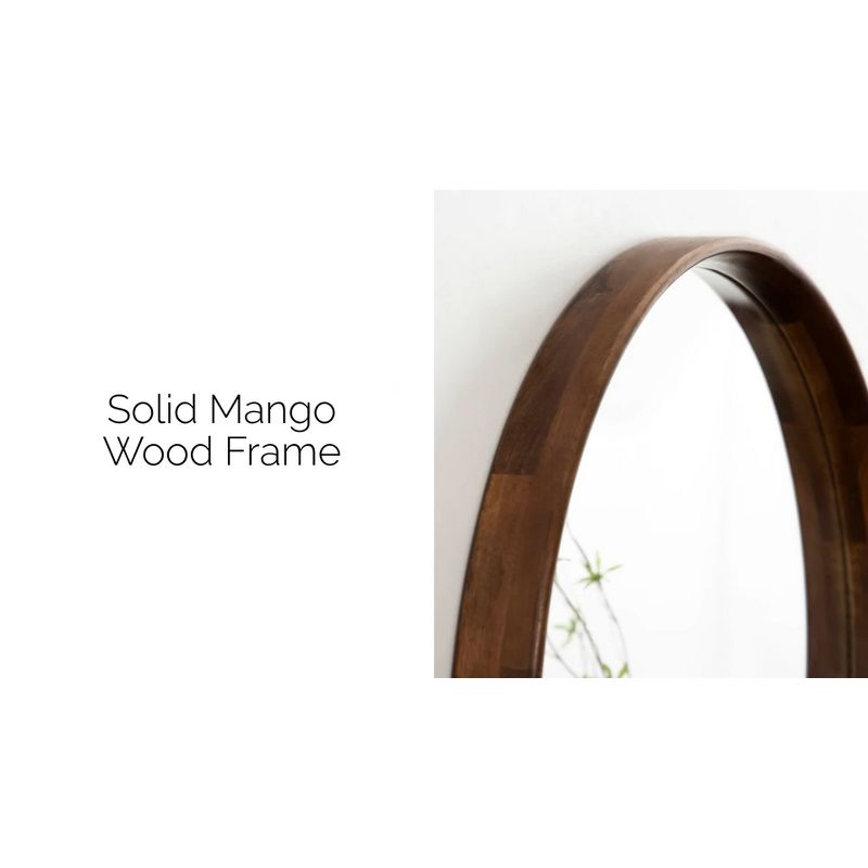 Kate and Laurel Prema Framed Wall Mirror, 26x26, Walnut Brown