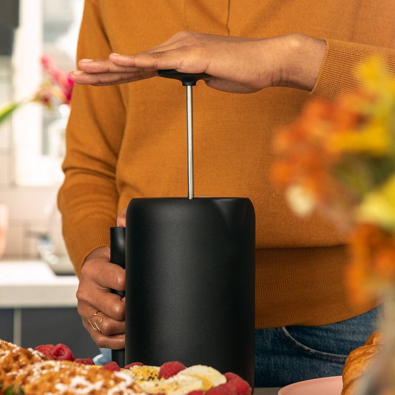 Fellow 24oz Clara French Press Coffee Maker Matte Black: Stainless Steel, Manual, Permanent Screen Filter, 24 oz Capacity