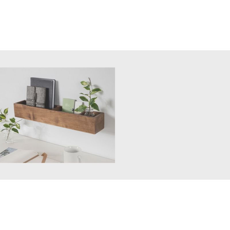 26" x 4" Hutton Wall Pocket Shelf Walnut Brown - Kate & Laurel All Things Decor: Wood Message Center, Corkboard, Office Organizer