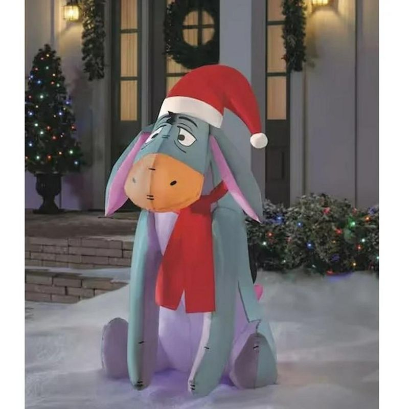 Disney 3.5-FT Tall Eeyore With Santa Hat Holiday Inflatable