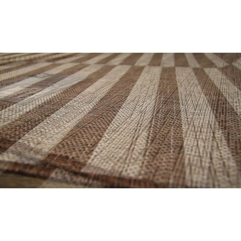 8'x10' Sukie Modern Offset Stripe Indoor/Outdoor Area Rug, Black/Ivory - JONATHAN Y