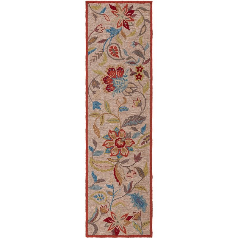 Four Seasons FRS435 Hand Hooked Runner Rug - Ivory/Rust - 2'3"x8' - Safavieh.