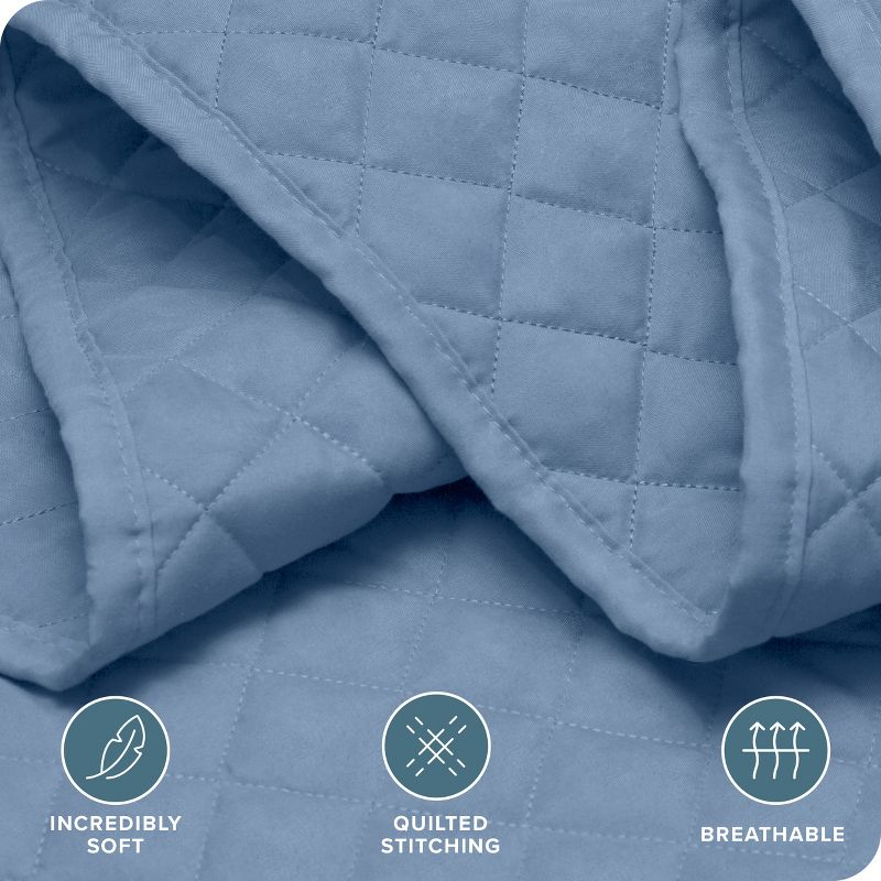 Twin/Twin XL Coronet Blue Oversized Quilted Coverlet Set by Bare Home