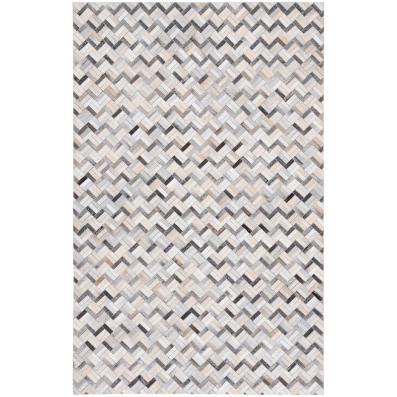 Studio Leather STL235 Power Loomed Area Rug - Black/Grey - 5'x8' - Safavieh.
