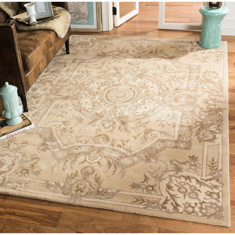 Savonnerie SAV623 Hand Tufted Area Rug - Sand - 6'x9' - Safavieh.