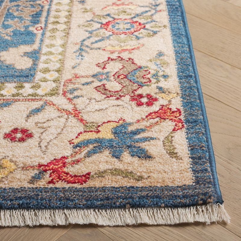 Kashan KSN303 Power Loomed Runner Rug - Blue/Tan - 2'6"x8' - Safavieh.