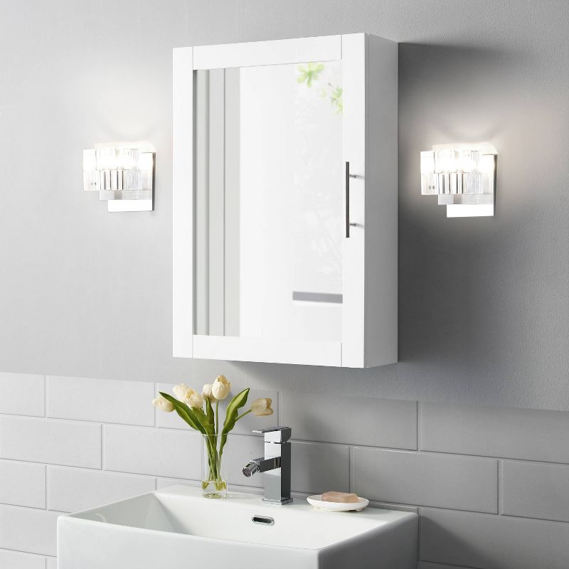 Crosley Savannah Medicine Cabinet White : Microfiber, Machine Washable, Non-Slip Backing