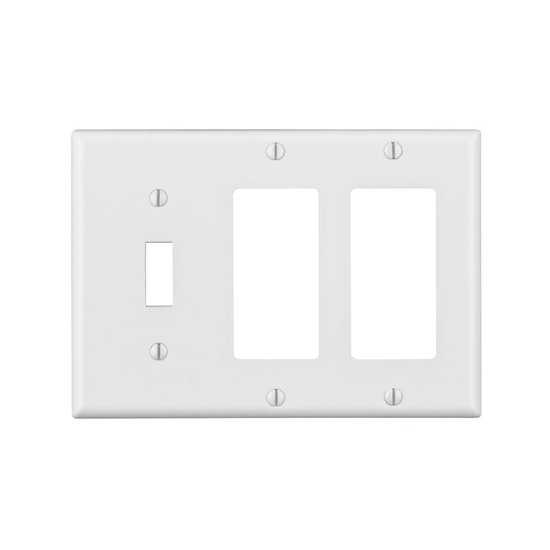 Leviton White 80431-00W 3-gang Thermoset Plastic Decorator/Toggle Wall Plate 1 pk