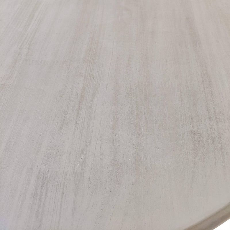 Carolina Living 36" Salem Round Pedestal Dining Table White Wash: Rubberwood, Seats 4, Adult Assembly Required
