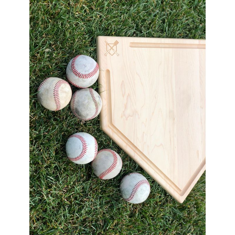 Baseball BBQ Full Size (17" X 17") Home Plate Cutting Board With Trough