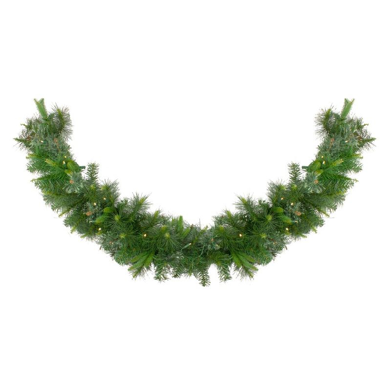 Northlight Seasonal 6' x 14" Pre-Lit Ashcroft Cashmere Pine Artificial Christmas Garland - Warm White LED Lights