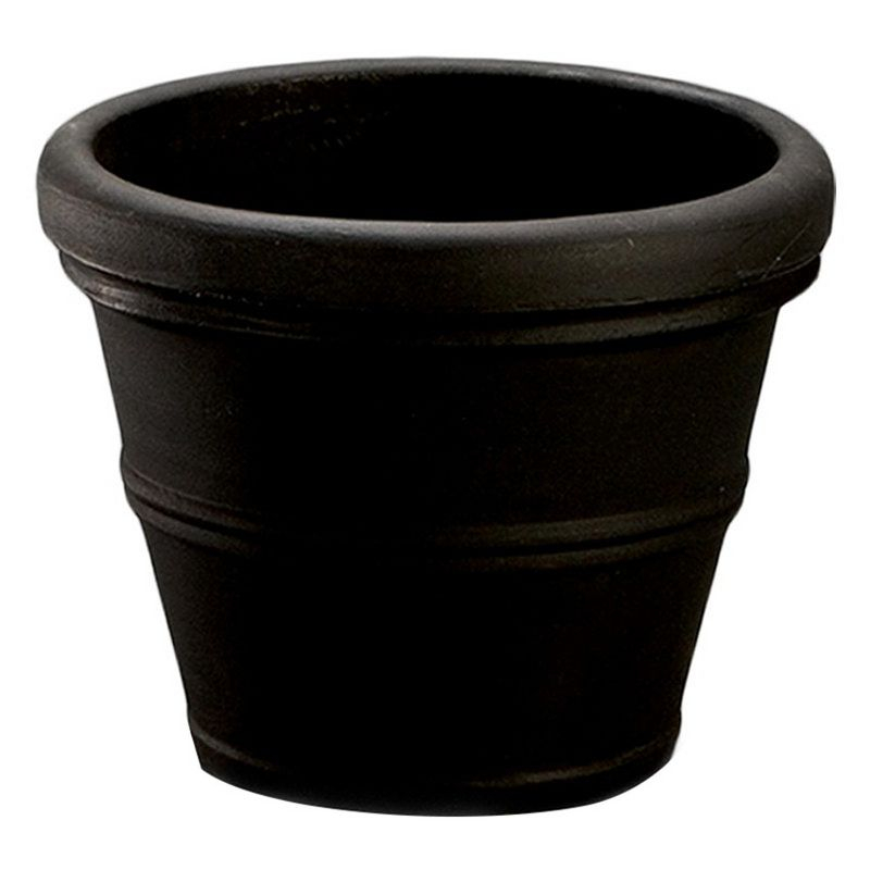 Crescent Garden 20" Wide Brunello Planter Pots Black: Durable Polyresin, Weather-Resistant, No Assembly Required