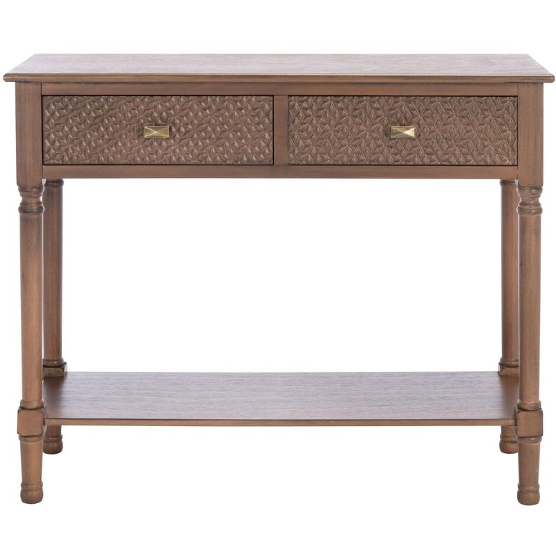Halton 2 Drawer Console Table - Brown - Safavieh