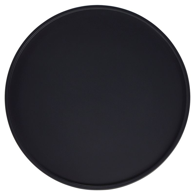 Olcott Mid Century Tray Top Accent Table - Midnight - Inspire Q: Round Metal Side, Black Frame